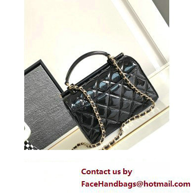 Chanel Patent Calfskin  &  Gold-Tone Metal Small box bag AS4511 Black 2023